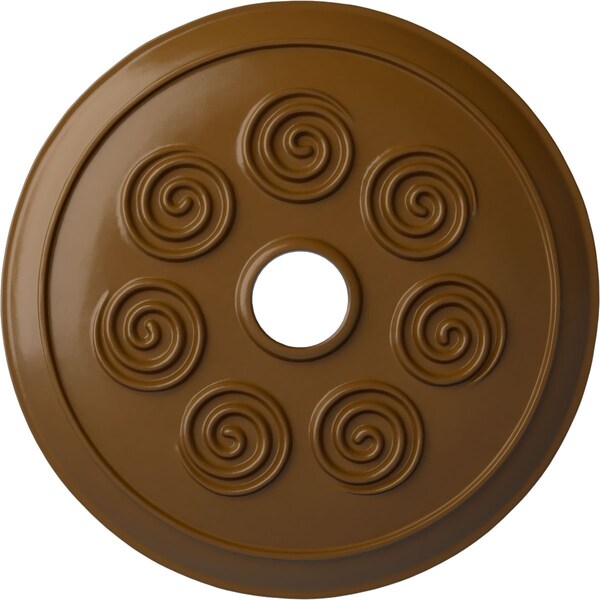 Ekena Millwork Spiral Ceiling Medallion (Fits Canopies up to 4"), Hand-Painted Smokey Topaz, 25 1/4"OD x 4"ID x 2"P CM25SPSTF - main